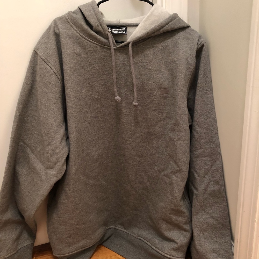 Grey pull over hoodie